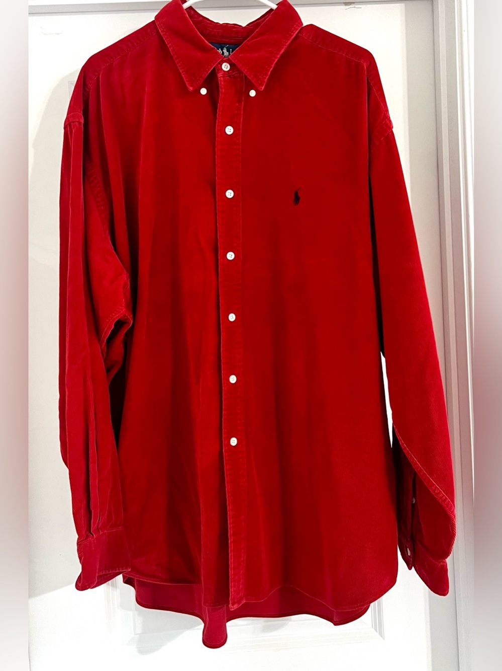 Men Ralph Lauren Red Corduroy Shirt!
